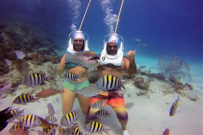 Aquanautas Helmet Diving in San Andres - Aquanautas helmet walking, and why it works in San Andrés