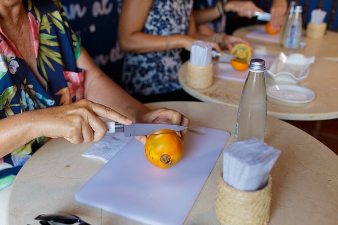 Caribbean fruits tasting and Paila Ice cream class - Fresh fruit first: learning by cutting, smelling, and tasting