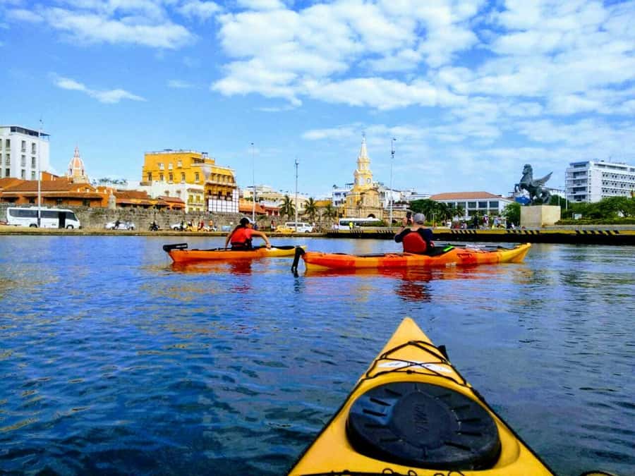 Cartagena: Walled City Kayak Tour - Following the coastline: clock tower views and a clear 3 km route