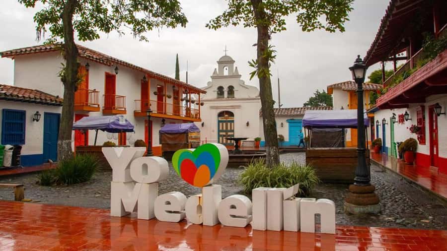 City Tour Medellin with a Chiva or a thematic van - First stop, where the tour begins in El Poblado