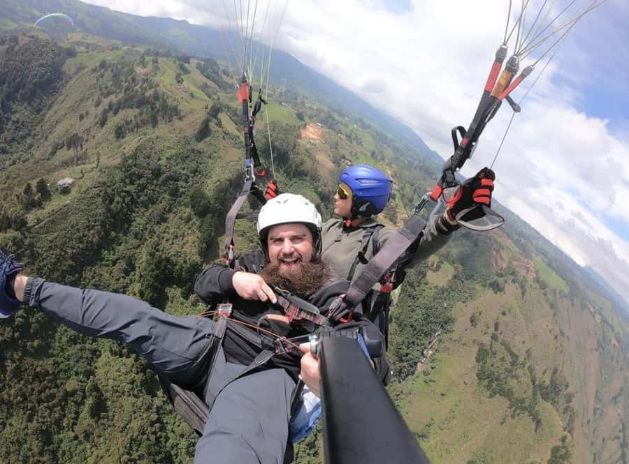 Paragliding Medellin with Transportation and free Videos - The briefing phase in San Felix: instructions, insurance, and gear time